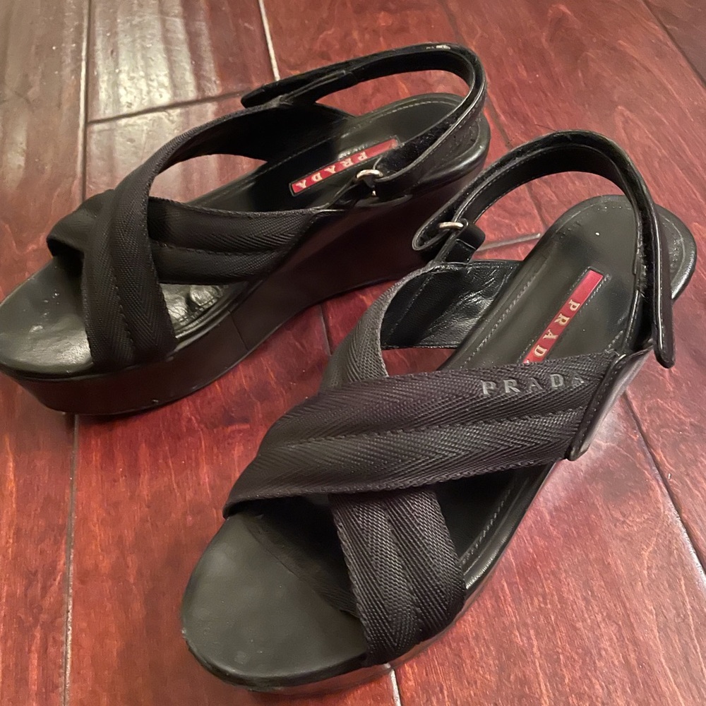 Black Authentic Prada platform sandal size 7/37. - Picture 6 of 9